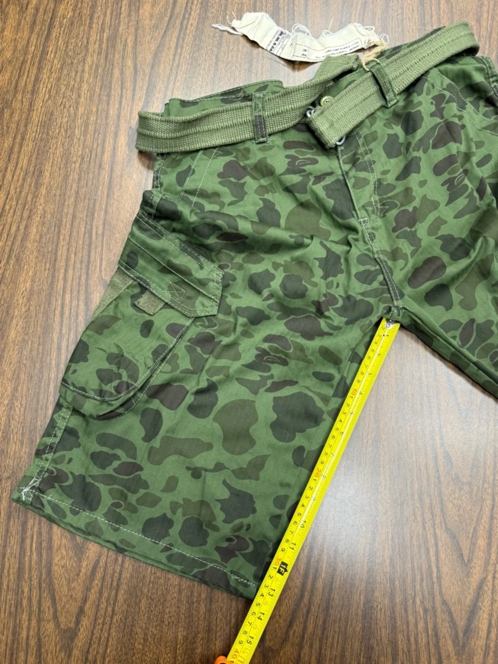 GS115 Men's Camo Cargo Shorts-Olive Green-NWT Size 34 - Picture 6 of 11